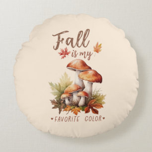 Coussins Ronds Automne Est Ma Couleur Préférée - Champignons & Fe