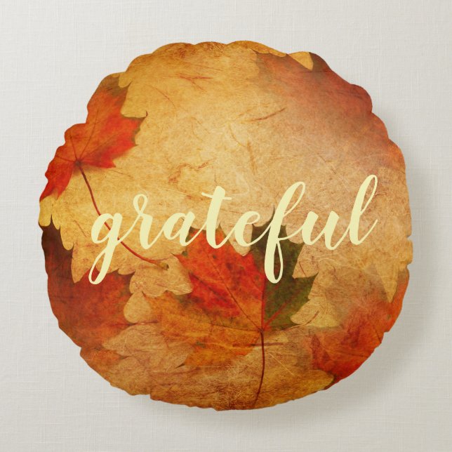 Coussins Ronds Automne Thanksgiving vacances sur mesure (Devant)