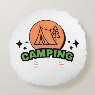 Coussins Ronds Aventure de camping ultime   Évasion dans la natur