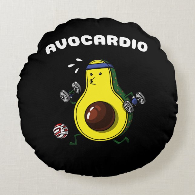 Coussins Ronds Avocado Vegan Fitness Cardio Exercice (Devant)