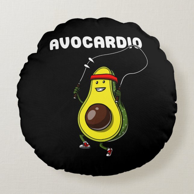 Coussins Ronds Avocardio Avocado Fitness Vegan Cardio (Devant)