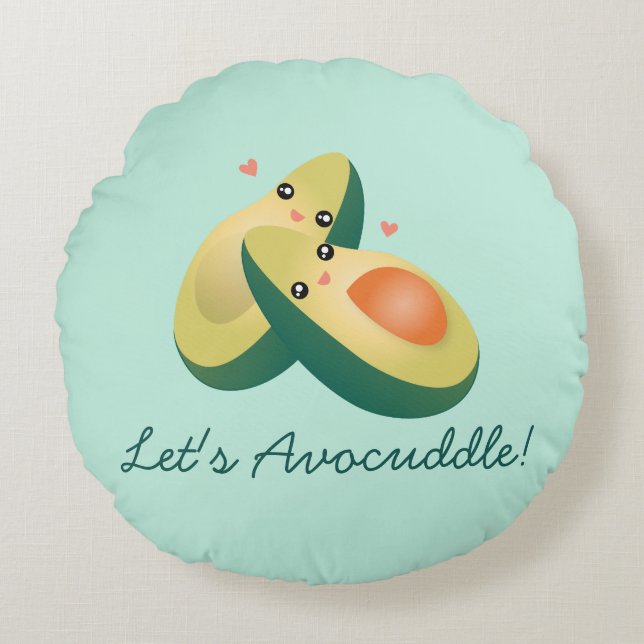 Coussins Ronds Avocuddle Funny mignon Avocados Humour de jeu de m (Devant)