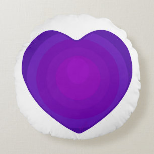 Coussins Ronds B&W Purple Hearts Beating