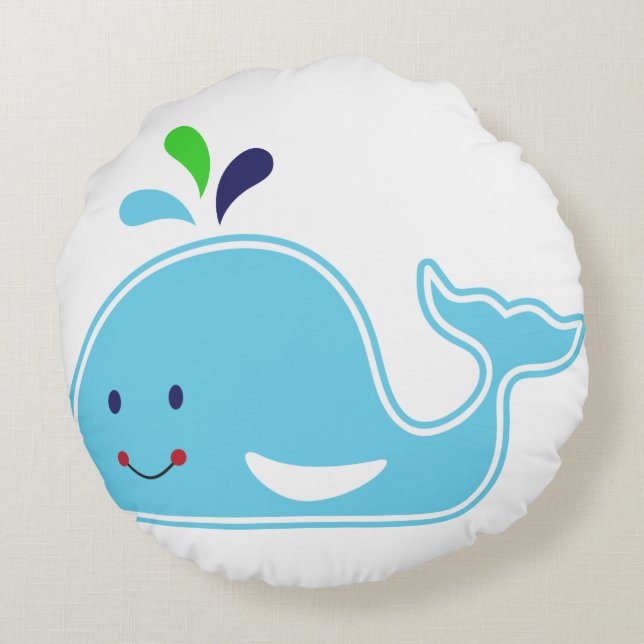 Coussins Ronds Baby Boy Whale (Dos)