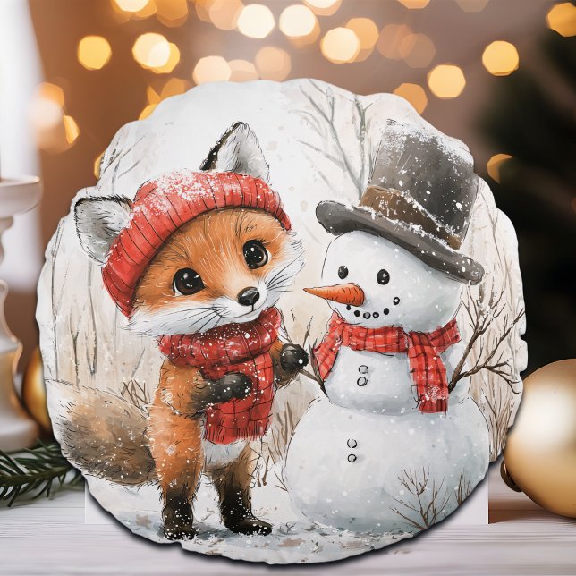 Coussins Ronds Baby Fox et Snowman (Créateur téléchargé)