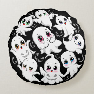 Coussins Ronds Baby Ghosts Éffrayant mignon Halloween humeur