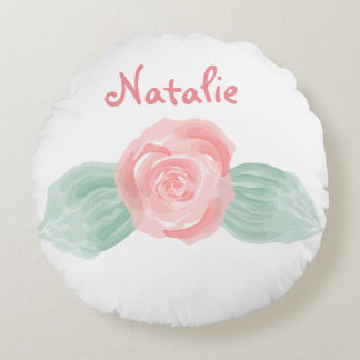 Coussins Ronds Baby Girl Nursery Decor Rose Personnalisé