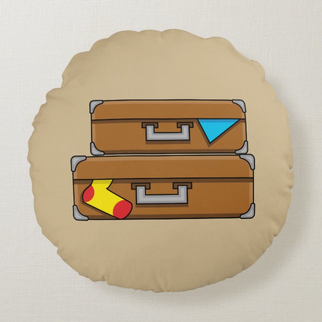 Coussins Ronds Bagages de dessin (Devant)