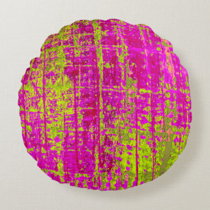 Coussins Ronds Baiser Chartreuse Rose et Vert Abstrait