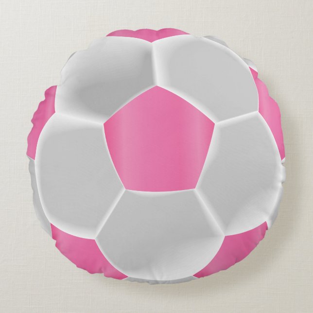 Coussins Ronds Bal De Football Joli Rose (Devant)