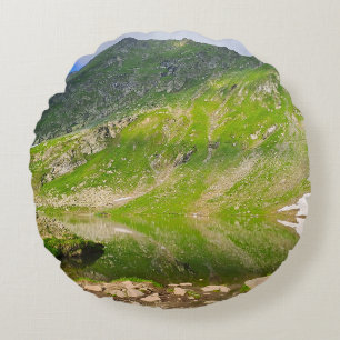 Coussins Ronds Balea Lake Mountain Slope – Romania Alpine Print