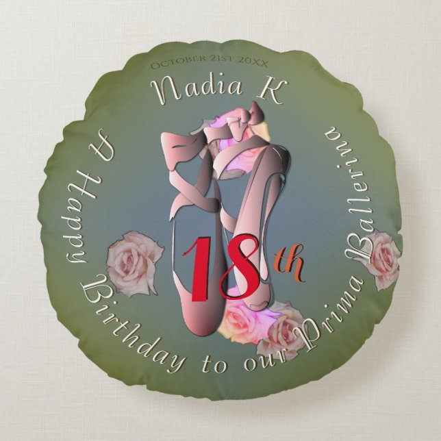 Coussins Ronds Ballerina Pointe Retro (Devant)