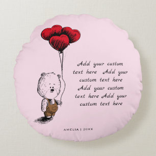 Coussins Ronds Ballons de coeur mignonne Ours en peluche Saint-Va