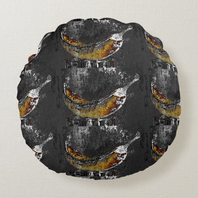 Coussins Ronds banane plantain plaine (Devant)