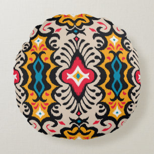 Coussins Ronds Bandana Print : Vintage Paisley Silk.