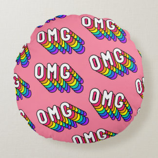Coussins Ronds Bande dessinée rose d'OMG