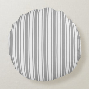 Coussins Ronds Bandes de bonbons grises et blanches