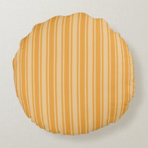 Coussins Ronds Bandes de bonbons jaunes