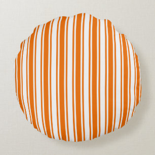 Coussins Ronds Bandes de bonbons orange et blanc