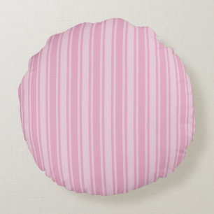 Coussins Ronds Bandes de bonbons rose pâle