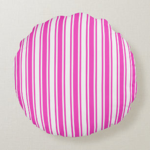 Coussins Ronds Bandes de bonbons roses et blancs chauds