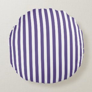 Coussins Ronds Bandes de bonbons ultra violettes et blanches