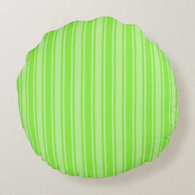 Coussins Ronds Bandes de bonbons vert citron (Dos)