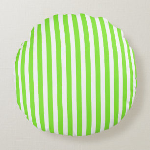 Coussins Ronds Bandes de bonbons vert et blanc de chaux