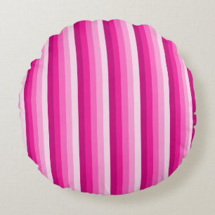 Coussins Ronds Bandes d'ombre rose chaud