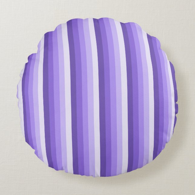 Coussins Ronds Bandes d'ombre violette (Devant)