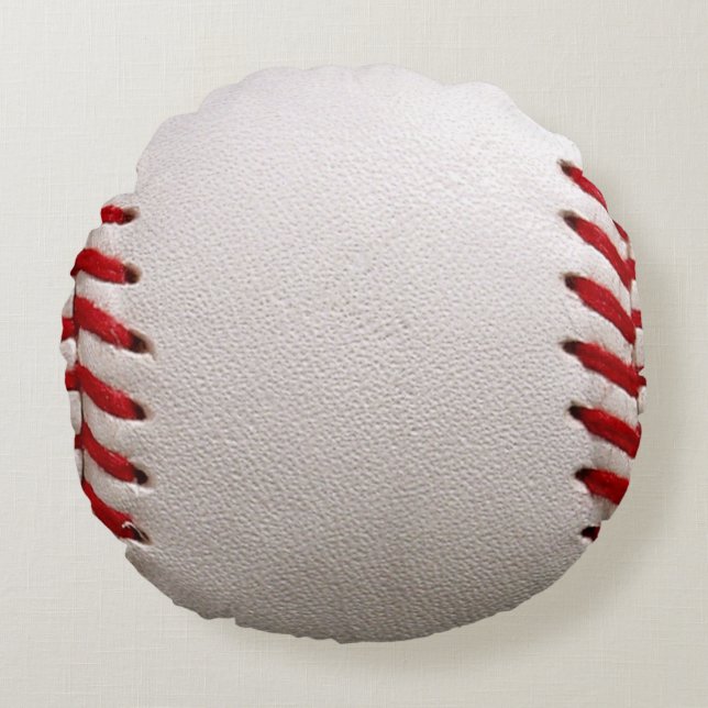 Coussins Ronds Baseball et Softball Classiques Couture Rouge (Devant)