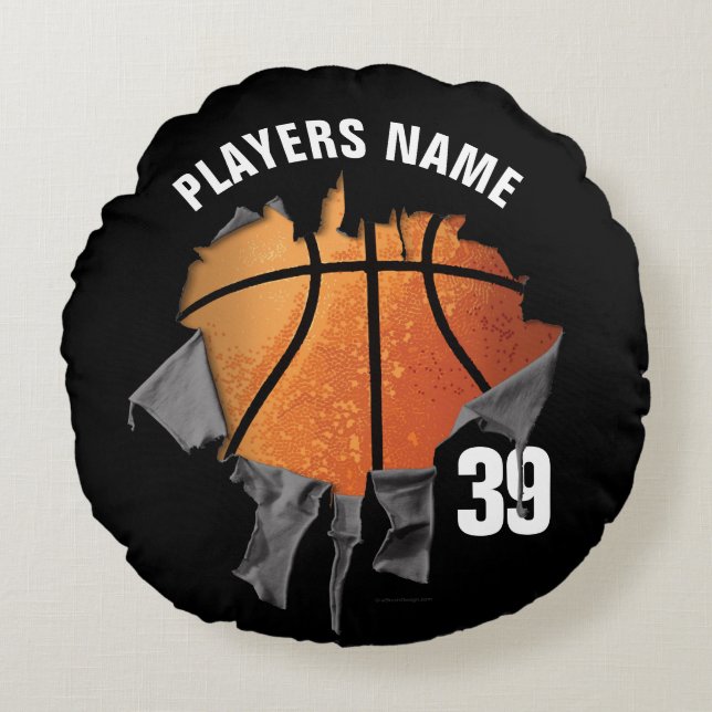 Coussins Ronds Basket-ball déchiré (Devant)