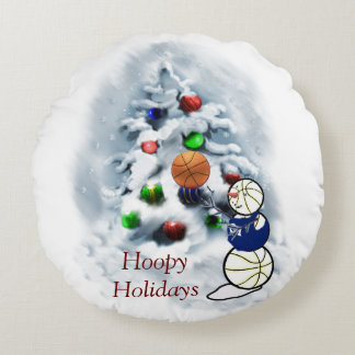 Coussins Ronds Basket-ball Snowman Noël