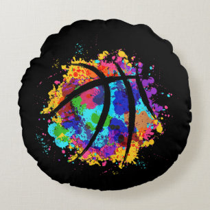 Coussins Ronds Basket-ball vintage Graphisme Design Cool Basketba