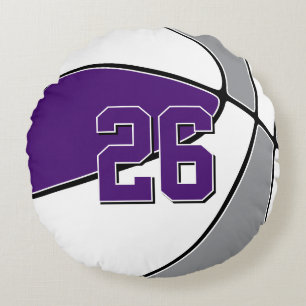 Coussins Ronds basketball pour enfants violet gris ou TOUTES les 