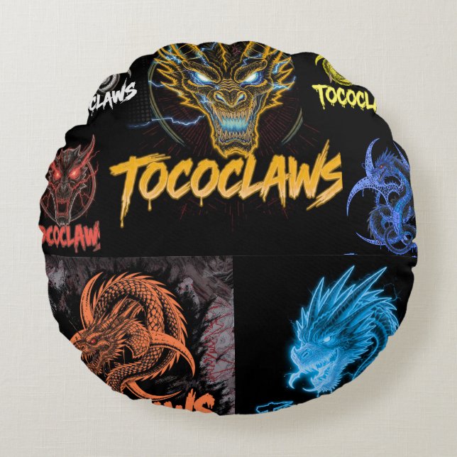 Coussins Ronds Bataillon de dragons TOCOCLAWS : Autocollant de ri (Devant)