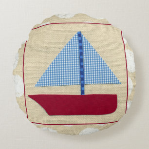 Coussins Ronds Bateau à voile pour enfants par Chariklia Zarris