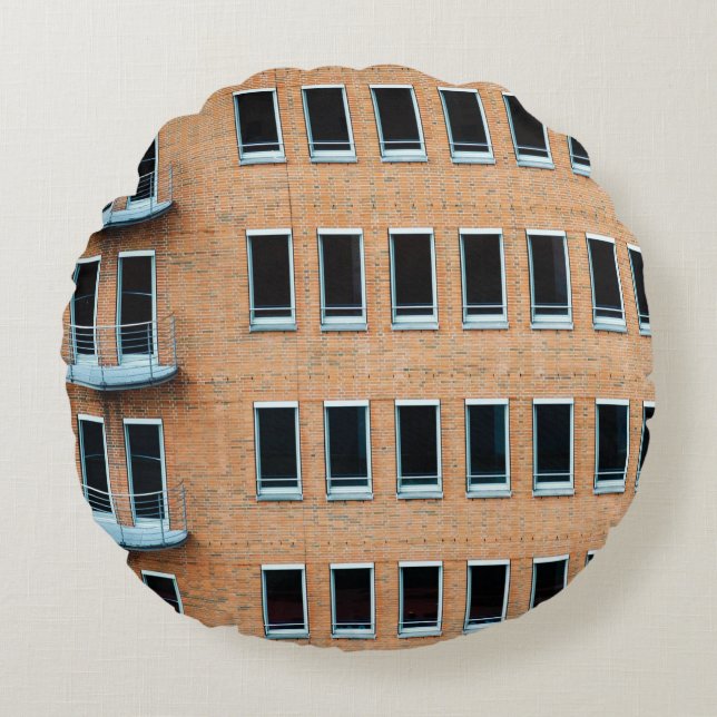 Coussins Ronds Bâtiment Brown en briques (Devant)
