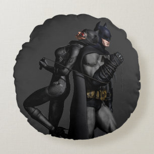 Coussins Ronds Batman Arkham City   Batman et Catwoman