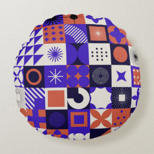 Coussins Ronds Bauhaus moderne : Motif géométrique audacieux.