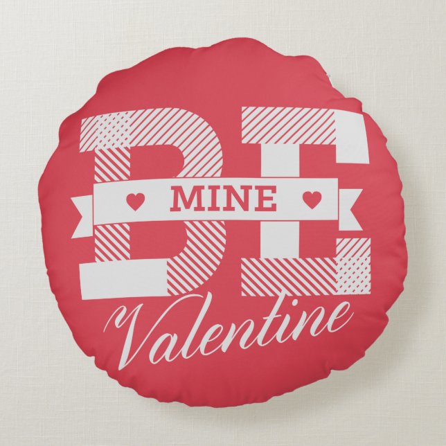 Coussins Ronds Be Mine Valentine rétro Valentines jour design (Dos)