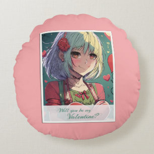 Coussins Ronds Be My Valentine in Manga Style 33420