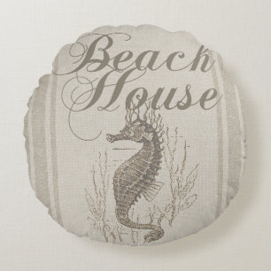 Coussins Ronds Beach House Seahorse Seashore