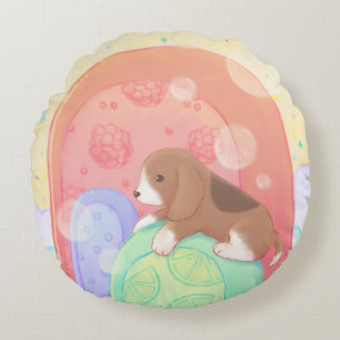 Coussins Ronds Beagle & Popsicles