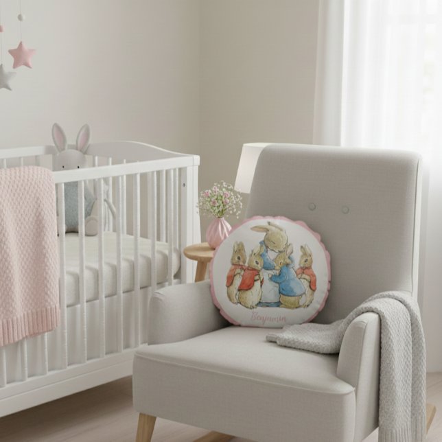 Coussins Ronds Béatrix classique Potter Pierre le lapin (Créateur téléchargé)