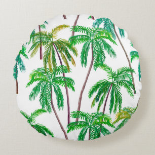 Coussins Ronds Beau acrylique continu motif d'été floral w