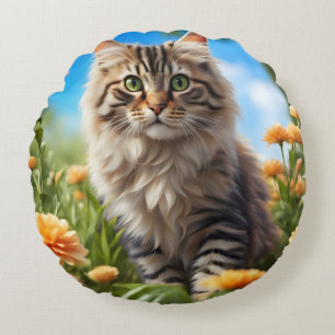 Coussins Ronds Beau chats beau jardin