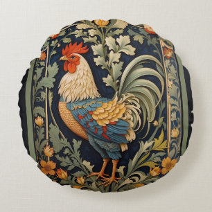 Coussins Ronds Beau Coq Vintage William Morris Inspiré