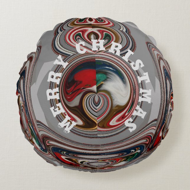 Coussins Ronds Beau Joyeux Noël Avec Amour (Devant)