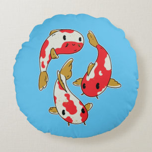 Coussins Ronds Beau Koi Fishes dessin de dessin